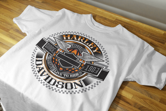 Harley Davidson Semitono Dtf Player Blanca