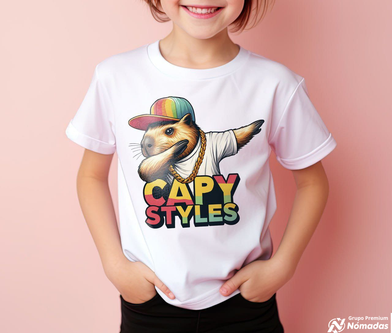 La playera unisex para niños con diseño impreso "CAPIBARA"