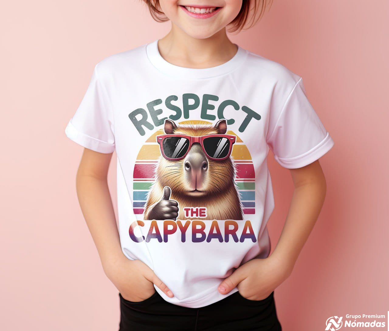 La playera unisex para niños con diseño impreso "CAPIBARA"