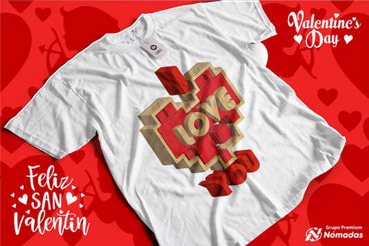 Playera de Caricaturas San Valentín 14 Febrero DTF cuello redondo unisex